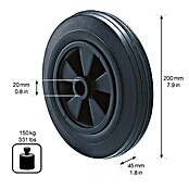 Wagner System Ersatzrad (Schwarz, Kunststoff, Traglast: 150 kg, Durchmesser: 200 mm) | BAUHAUS