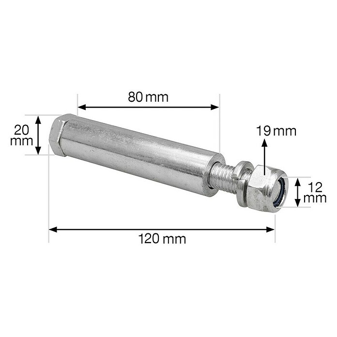 Wagner System Achszubehör (Durchmesser Hülse: 20 mm, Länge: 118 mm, Hülsenlänge: 80 mm) | BAUHAUS