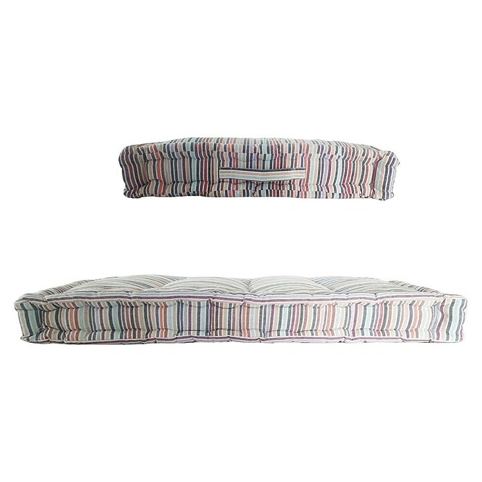 Cojín para palet New Stripes (80 x 60 x 10 cm, Multicolor, 100% algodón) | BAUHAUS