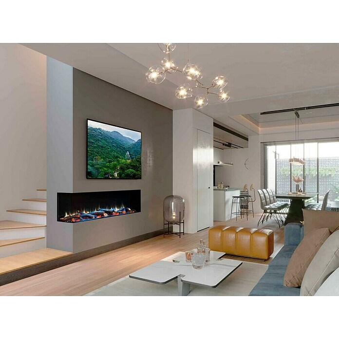 Charlton & Jenrick Chimenea eléctrica 4D Eco flame (1.500 W, Negro, L x An x Al: 30 x 183 x 56 cm) | BAUHAUS