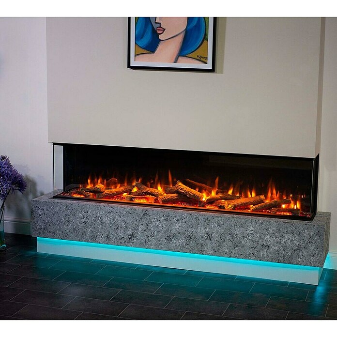 Charlton & Jenrick Chimenea eléctrica 4D Eco flame (1.500 W, Negro, L x An x Al: 30 x 183 x 56 cm) | BAUHAUS