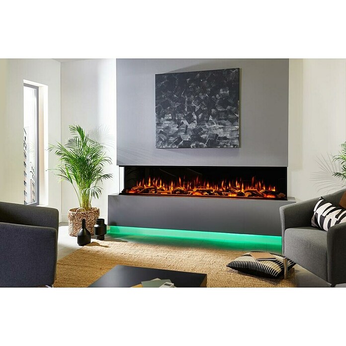 Charlton & Jenrick Chimenea eléctrica Ecoflame i2200E (1.500 W, Negro, L x An x Al: 30 x 223,2 x 56 cm) | BAUHAUS