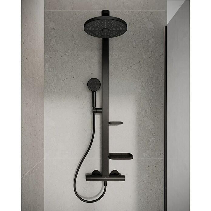Ideal Standard Regendoucheset Alu+ (Zwart, Diameter douchekop: 26 cm) | BAUHAUS