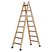 Escalera de tijera (Altura de trabajo: 3,75 m, Número de peldaños: 16 ud., Carga soportada: 150 kg, Madera) | BAUHAUS