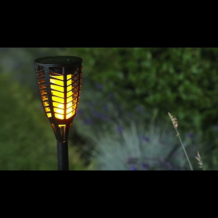 BAUHAUS Solar-Erdspieß Fackel Flame (LED, Schwarz, Höhe: 76 cm) | BAUHAUS