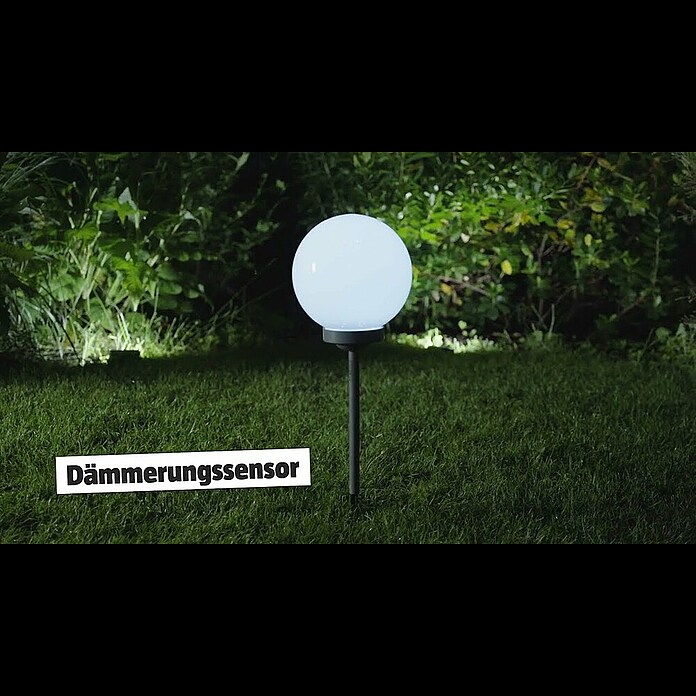 BAUHAUS Solar-Kugelleuchte Fara (Erdspieß, Durchmesser: 25 cm, Höhe: 67,7 cm, LED, 8 h) | BAUHAUS