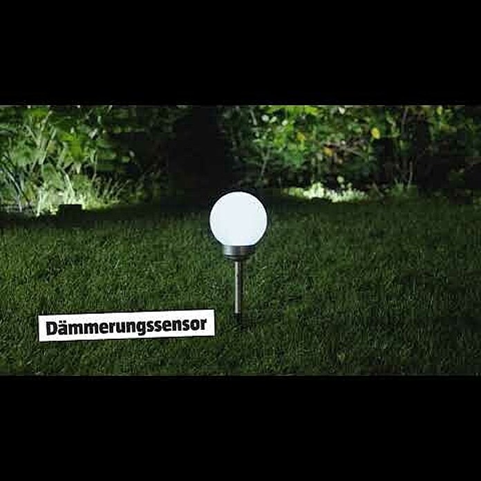 BAUHAUS Solar-Kugelleuchte Fara (Erdspieß, Durchmesser: 15 cm, Höhe: 47,5 cm, LED, 8 h) | BAUHAUS