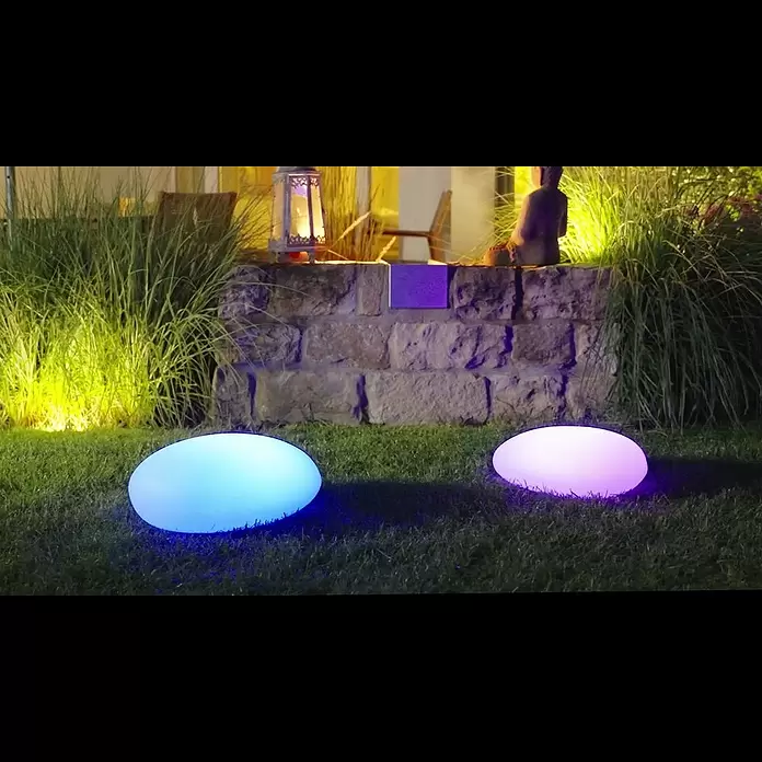 LED-SolarsteinWeiß, L x B x H: 30 x 40 x 16 cm - LED-Solarstein, Wei, 30 x 40 x 16 cm
