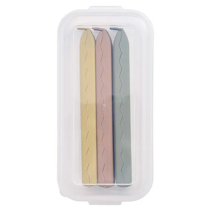 Juego de pinzas para bolsas XL - 6 ud. - Tres barras de sellado de bolsas de alimentos de colores en una caja de plástico transparente, ideales para mantener los alimentos frescos.