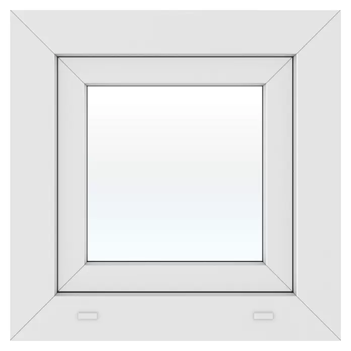 Solid Elements Kunststofffenster New Basic - 50 x 50 cm, Verglasung: 2-fach, DIN Anschlag: Rechts, Weiß - Weißer quadratischer PVC-Fensterrahmen.