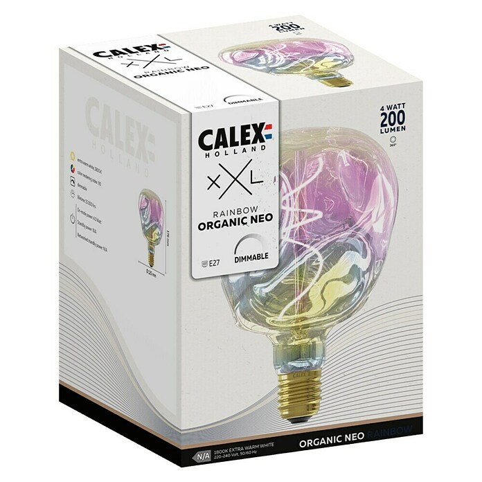 Calex Ledlichtbron XXL Organic Neo Rainbow (4 W, Levensduur: 15.000 u) | BAUHAUS