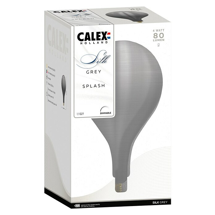 Calex Ledlichtbron XXL Silk Splash Grey (4 W, Levensduur: 15.000 u) | BAUHAUS