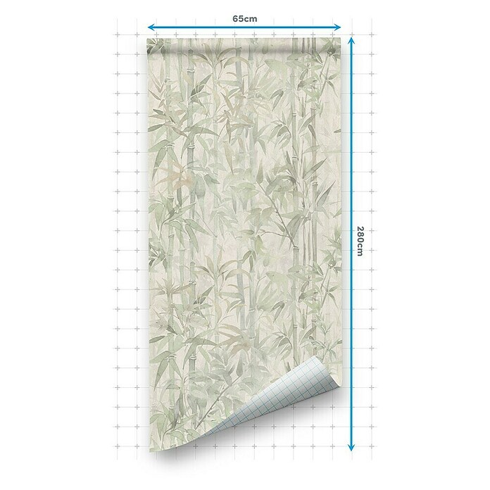 Papel pintado de vinilo autoadhesivo Bamboo (Beige/Verde, L x An: 280 x 65 cm) | BAUHAUS