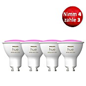 Philips Hue Set Smart LED-Lampe White & Color Ambiance (GU10, Dimmbar, RGBW, 350 lm, 5,7 W, 4 Stk.) | BAUHAUS