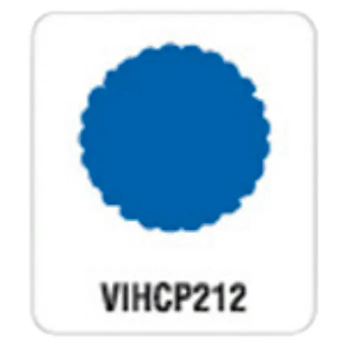 Artemio Perforadora grande Circle - 2,5 x 2,2 cm - Imagen de una muestra de color azul Vihcp212 sobre un fondo blanco, una muestra de color para elegir el tono perfecto.