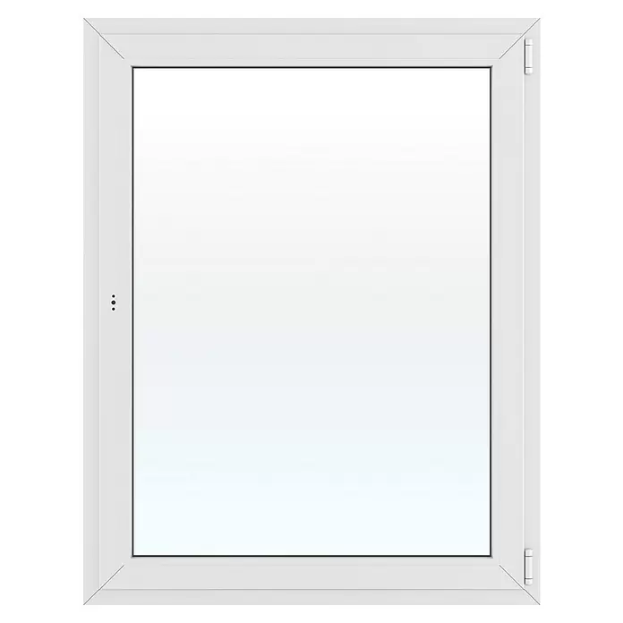 Solid Elements Kunststofffenster Basic - 105 x 135 cm, Verglasung: 2-fach, DIN Anschlag: Rechts, Außen: Anthrazit Sandstruktur, Innen: Weiß - Weißer PVC-Fensterrahmen mit Klarglas.