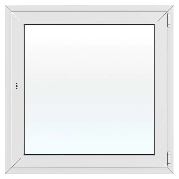 Solid Elements Kunststofffenster Basic - 100 x 100 cm, Verglasung: 2-fach, DIN Anschlag: Rechts, Außen: Anthrazit Sandstruktur, Innen: Weiß - Weißes Fenster mit klarem Glas.