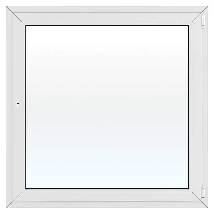 Solid Elements Kunststofffenster Basic - 120 x 120 cm, Verglasung: 2-fach, DIN Anschlag: Rechts, Außen: Anthrazit Sandstruktur, Innen: Weiß - Weißes, quadratisches Öffnungsfenster mit modernem Rahmen und klarer Scheibe.