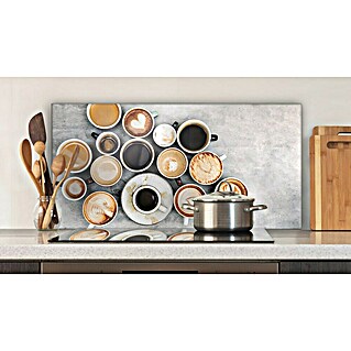 CUCINE Küchenrückwand (Coffee Love, 80 x 40 cm, Stärke: 6 mm, Einscheibensicherheitsglas (ESG))