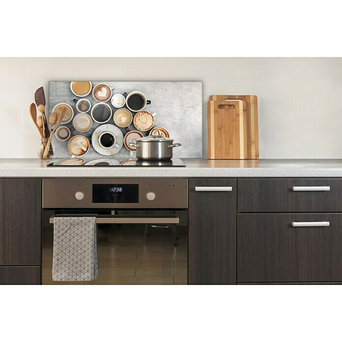 CUCINE Küchenrückwand (Coffee Love, 80 x 40 cm, Stärke: 6 mm, Einscheibensicherheitsglas (ESG))