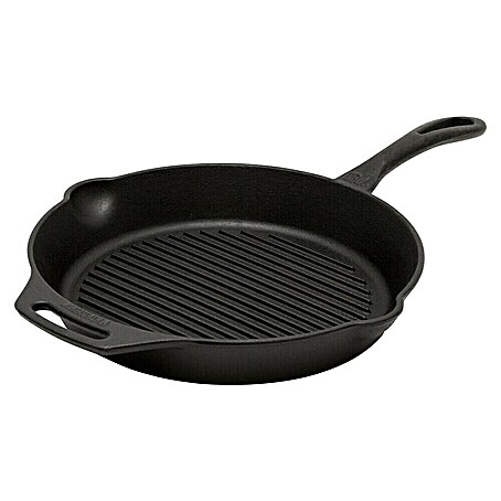 Petromax Grillpfanne GP30 mit Stiel (Durchmesser: 30 cm, Höhe: 4,8 cm, Gusseisen)