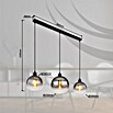 Globo Newcastle LED-Pendelleuchte (60 W, L x B x H: 95 x 25 x 120 cm, Rauch, Schwarz matt) | BAUHAUS