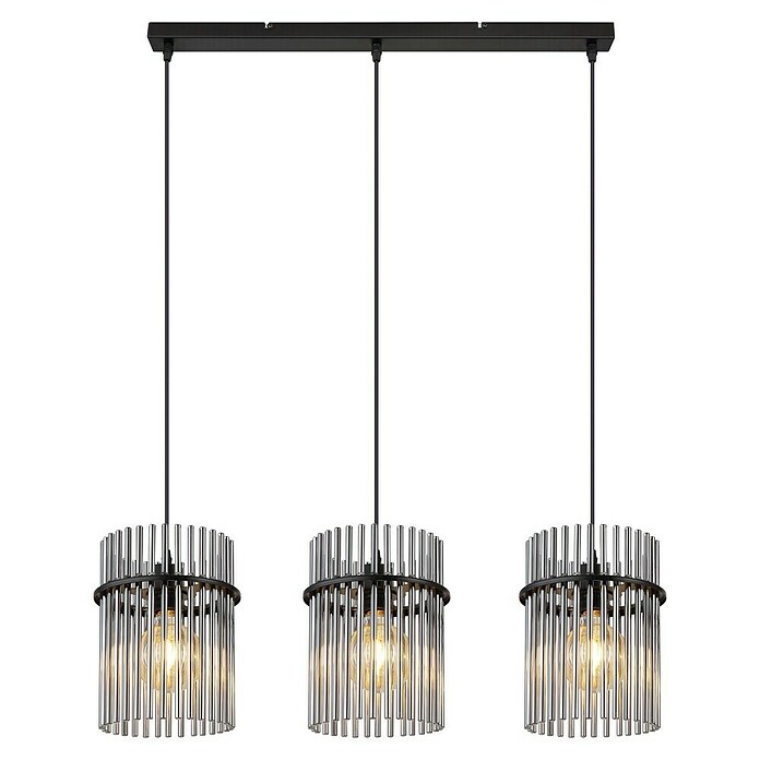 Globo Gorley LED-Pendelleuchte (60 W, L x B x H: 80 x 20 x 140 cm, Rauch, Schwarz matt) | BAUHAUS