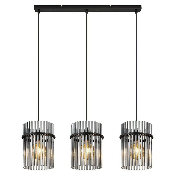 Globo Gorley LED-Pendelleuchte (60 W, L x B x H: 80 x 20 x 140 cm, Rauch, Schwarz matt) | BAUHAUS