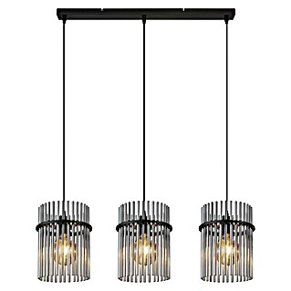 Globo Gorley LED-Pendelleuchte (60 W, L x B x H: 80 x 20 x 140 cm, Rauchfarben, Schwarz-matt)