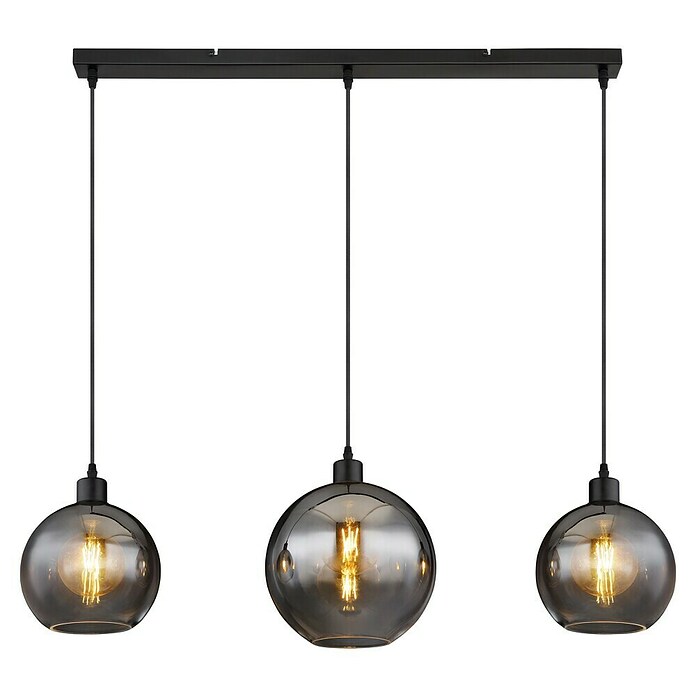 Globo Newcastle LED-Pendelleuchte (60 W, L x B x H: 95 x 25 x 120 cm, Rauch, Schwarz matt) | BAUHAUS