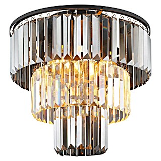 Globo Naxis Deckenleuchte rund (40 W, Ø x H: 40 x 33 cm, Amber, Schwarz matt)