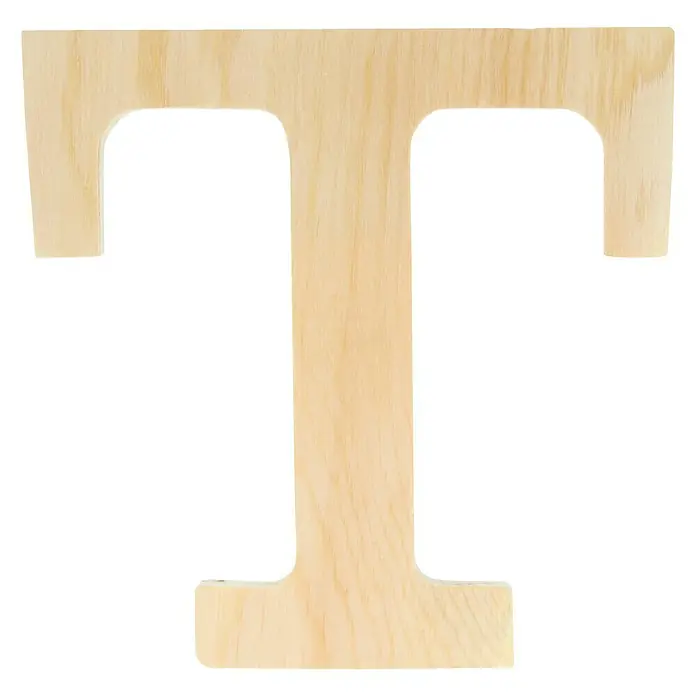 Artemio Letra de madera - Motivo: T, L x An x Al: 11,5 x 1 x 11,5 cm, Madera - Una letra T de madera sin acabar, ideal para proyectos de bricolaje y decoraciones personalizadas. Madera en blanco para manualidades.