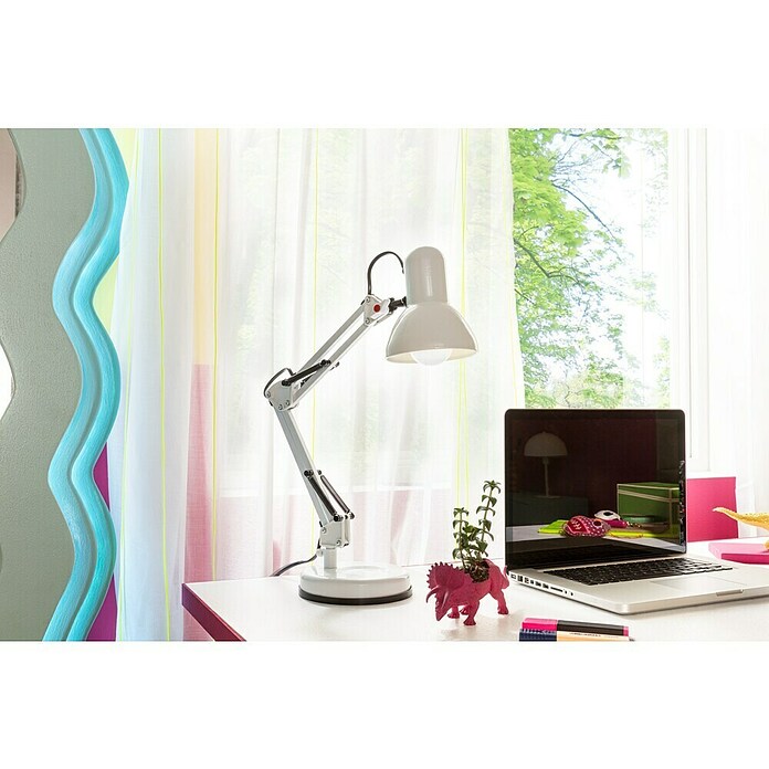 Globo Tafellamp Famous (1 lampen, Max. vermogen: 40 W, Wit, Hoogte: 62 cm)