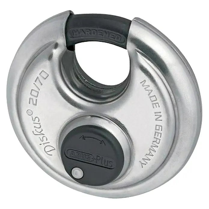 Abus Diskus Candado de disco 20/70 - 70 x 70 mm, Material estribo: Acero especial endurecido - Candado ABUS Diskus® 20/70 de alta calidad, robusto y seguro para aplicaciones versátiles.