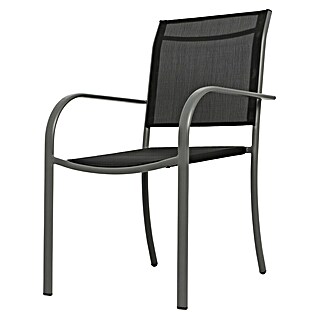 Stapelstuhl (B x T x H: 56 x 66 x 86 cm, Night-Grey, Stahl)