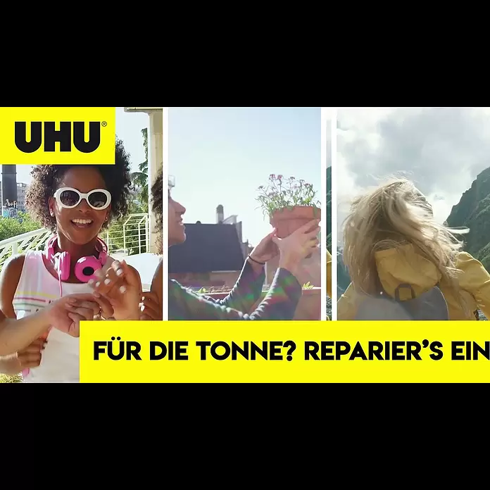 UHU Alleskleber Super stark & sicher - 7 g, Gelartig, Gebrauchsfertig - Fr die Tonne? Repariers doch! Kampagnenvideo