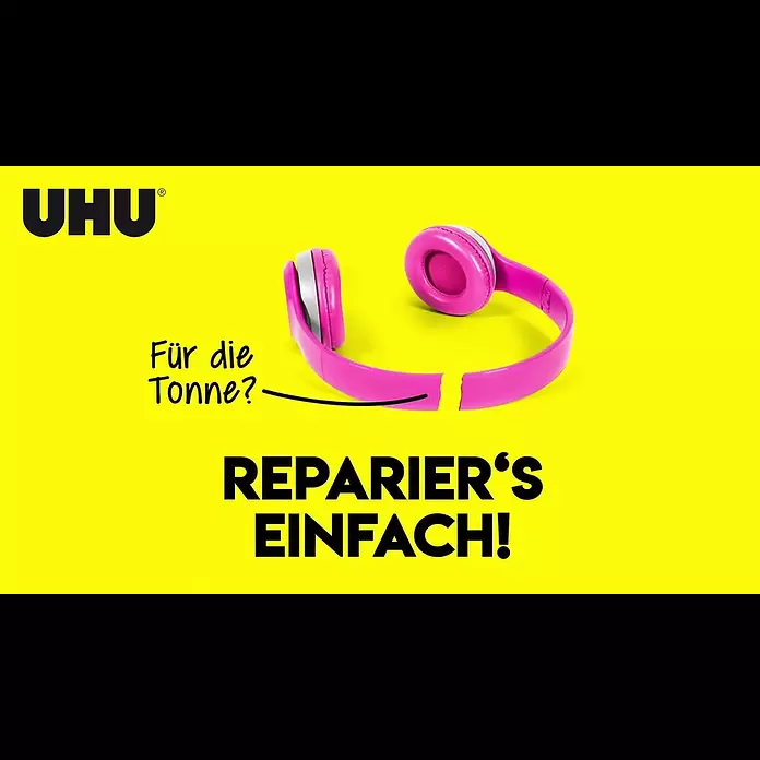 UHU Alleskleber Super stark & sicher - 7 g, Gelartig, Gebrauchsfertig - Fr die Tonne? Reparier s einfach mit UHU! | Minis | Kopfhrer | 16:9