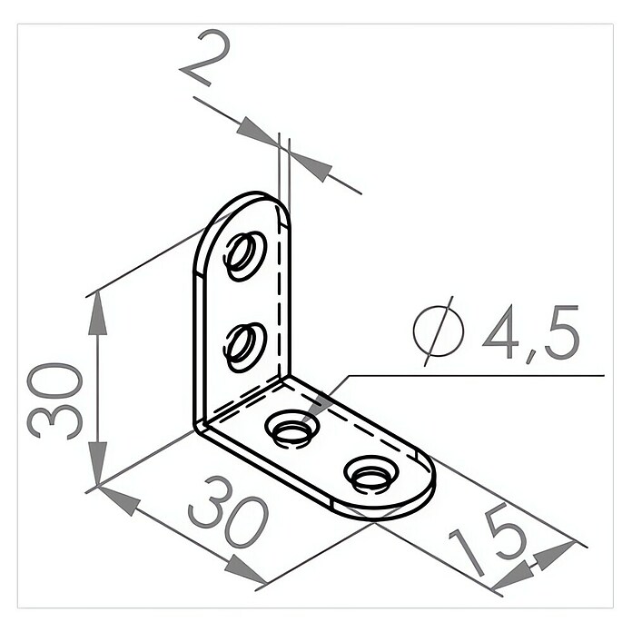 Walteco Spojni kutnik  (D x Š x V: 30 x 15 x 30 mm) | BAUHAUS