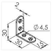 Walteco Spojni kutnik  (D x Š x V: 30 x 15 x 30 mm) | BAUHAUS