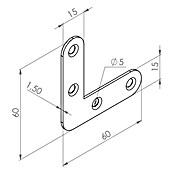 Walteco Flachwinkel (L x B x H: 60 x 60 x 16 mm) | BAUHAUS