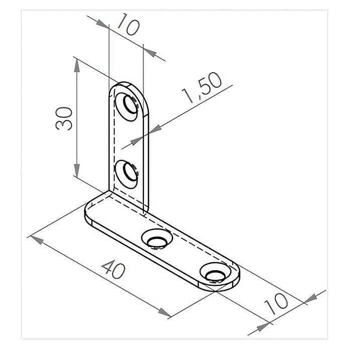 Walteco Kutnik Lijevo  (D x V: 40 x 30 mm, Debljina: 1,5 mm) | BAUHAUS