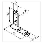 Walteco Kutnik Lijevo  (D x V: 40 x 30 mm, Debljina: 1,5 mm) | BAUHAUS