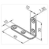Walteco Kutnik Desno  (Debljina: 1,5 mm, D x Š x V: 30 x 40 x 10 mm) | BAUHAUS