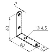 Walteco Winkelverbinder (L x B x H: 60 x 15 x 60 mm) | BAUHAUS
