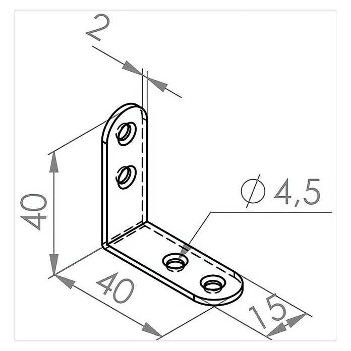 Walteco Winkelverbinder (L x B x H: 40 x 15 x 40 mm) | BAUHAUS