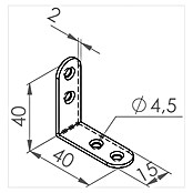 Walteco Winkelverbinder (L x B x H: 40 x 15 x 40 mm) | BAUHAUS