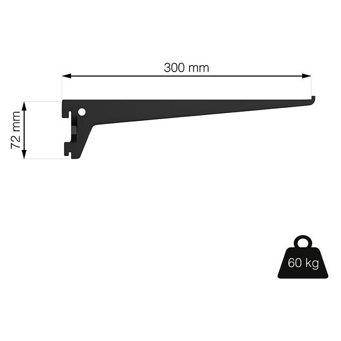 Element System Pro-Träger S 50 (Länge: 30 cm, Schwarz, Belastbarkeit: 60 kg) | BAUHAUS