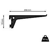 Element System Pro-Träger S 50 (Länge: 20 cm, Schwarz, Belastbarkeit: 60 kg) | BAUHAUS