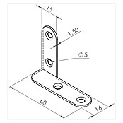Walteco Kutnik Lijevo  (D x V: 45 x 16 mm, Debljina: 1,5 mm) | BAUHAUS