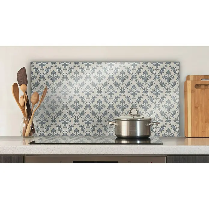 CUCINE Küchenrückwand - Retrolook, 80 x 40 cm, Stärke: 6 mm, Einscheibensicherheitsglas (ESG) - Küchenrückwand mit dekorativem Muster. Die Küchenrückwand schützt die Wand vor Spritzern und verleiht der Küche einen stilvollen Akzent.